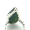 Nephrite Jade Ring | Teardrop Cabochon | 925 Sterling Silver | Bezel Set | Open Back | US Size 6 | AUS Size L1/2 | Good colour and Translucency | Genuine Gems from Crystal Heart Melbourne Australia since 1986