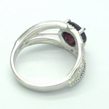 Load image into Gallery viewer, Garnet Ring | Faceted 8 mm Round | Clear Stone, Strong Red | 925 Sterling Silver | Nicely Styled Design |  US Size 6 | 7| 8 | 9 | Warm Friendly Energising Heart  | Genuine Gemstones from Crystal Heart Melbourne Australia since 1986