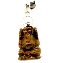 Load image into Gallery viewer, Carving Ganesh Tiger Eye Pendant | 925 Silver | Nicely carved Ganesha | Lord of Wisdom, Overcomer of obstacles &amp; Creativity | Tiger Eye mental strength | Crystal Heart Australia since 1986