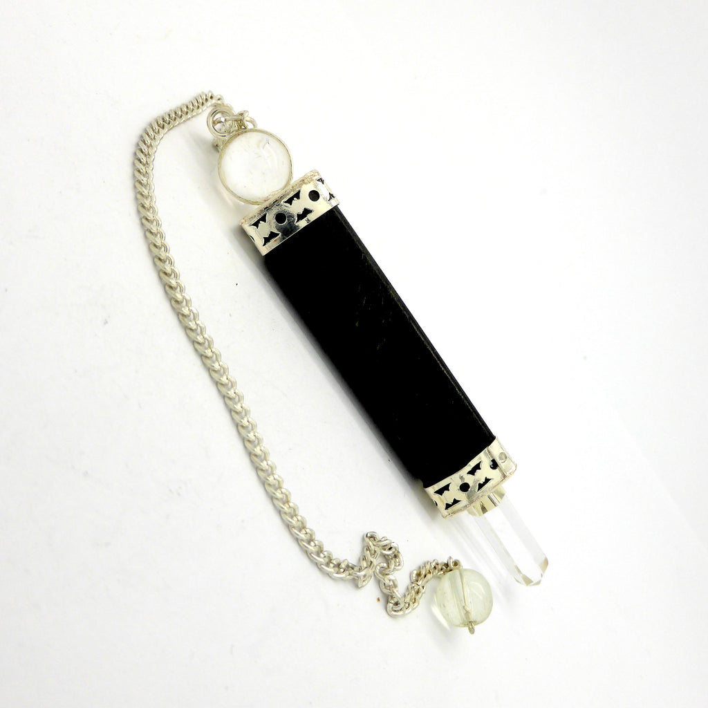 Pendulum Black Tourmaline and Clear Quartz