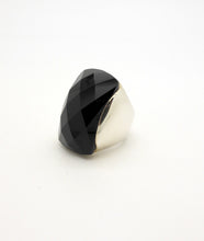 Load image into Gallery viewer, cut Onyx Large ring silver