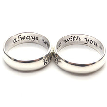 Load image into Gallery viewer, 925 Sterling Silver Ring | Know that I am engraved on the outside | always with you on the inside | Spiritual Affirmation Partner Ring | Crystal Heart Melbourne Australia since 1986
