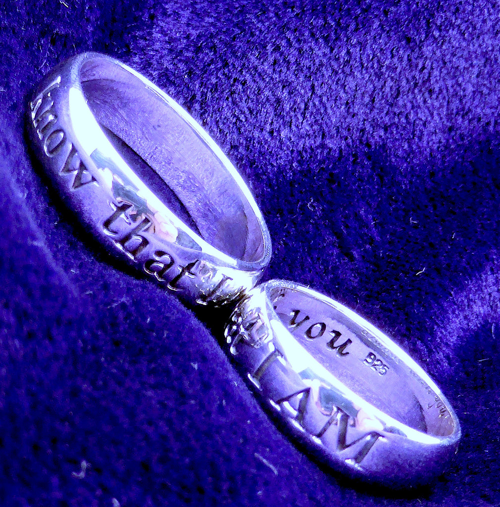 925 Sterling Silver Ring | Know that I am engraved on the outside | always with you on the inside | Spiritual Affirmation Partner Ring | Crystal Heart Melbourne Australia since 1986