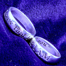 Load image into Gallery viewer, 925 Sterling Silver Ring | Know that I am engraved on the outside | always with you on the inside | Spiritual Affirmation Partner Ring | Crystal Heart Melbourne Australia since 1986