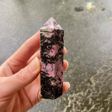 Load image into Gallery viewer, Rhodonite Healing Generator | Genuine Stone | Single Point | Energy or physical healing Tool | Crystal Heart Melbourne Australia since 1986