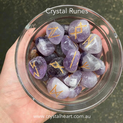 Crystal Runes | Amethyst | Black Onyx | Clear Quartz | crystal divination | Crystal Heart Australia since 1986