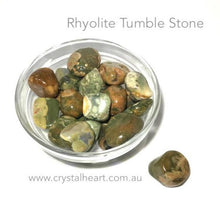 Load image into Gallery viewer, Rainforest Rhyolite Tumble| Self esteem &amp; emotional strength |  Tumble Stone | Pocket Healing | Crystal Heart |
