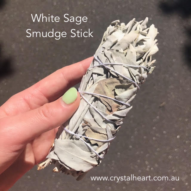 White Sage Smudge Stick | Californian | Sustainably Harvested | Smudging and cleansing | Genuine Gemstones from Crystal Heart Melbourne Australia since 1986