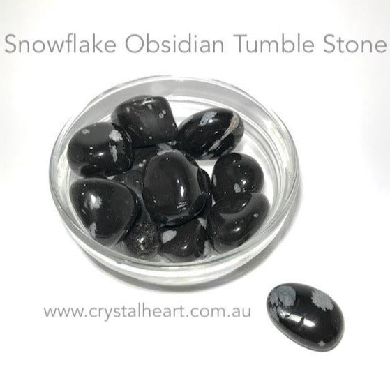 Snowflake Obsidian Tumble | Balances mind and body |  Tumble Stone | Pocket Healing | Crystal Heart |
