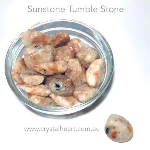 Sunstone Tumble | Stone of leadership & positivity | Tumble Stone | Pocket Healing | Crystal Heart |