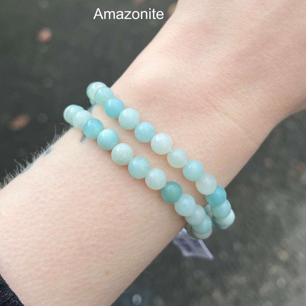 Stretch Bracelet with Amazonite Beads | Fair Trade | Strong Elastic | Love Rock | Emotionally Healing | Spiritual Empowerment | Genuine Gems from Crystal Heart Melbourne Australia since 1986