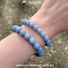 Load image into Gallery viewer, Stretch Bracelet with Angelite Beads | Peaceful | Soothing | Crystal Heart Melbourne Australia since 1986