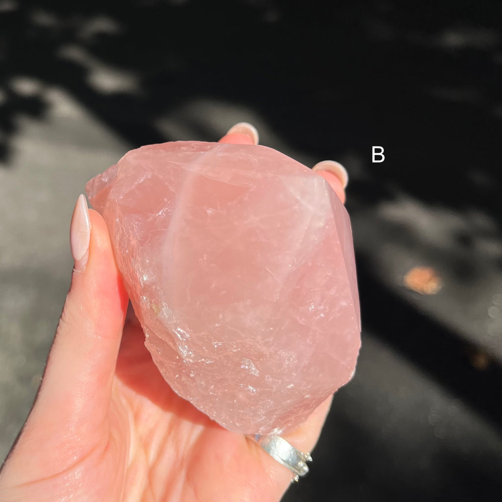 Rose Quartz Generator Crystal | Natural point, Polished Faces | Cut base so it stands up for meditation | Rose Quartz is known as the 'Love Rock' for it's compassionate loving nature | Love yourself to attract love | Genuine Gems from Crystal Heart Melbourne Australia since 1986