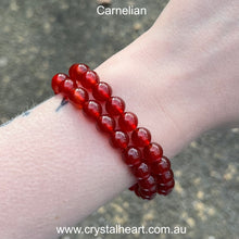 Load image into Gallery viewer, Stretch Bracelet with Carnelian Beads | Energizing | Root Chakra | Creativity | Crystal Heart Melbourne Australia since 1986