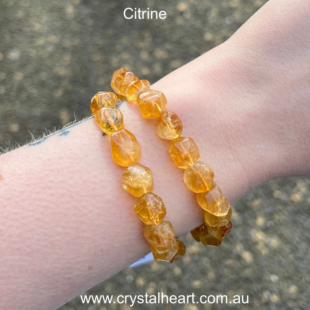 Stretch Bracelet with Citrine Beads | Confidence | Intuition and Connection | Crystal Heart Melbourne Australia since 1986