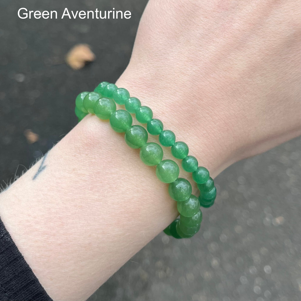 Stretch Bracelet with Green Aventurine Beads | Spiritual Courage | Intuition and Connection | Crystal Heart Melbourne Australia since 1986