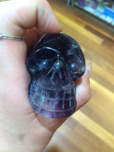 Load image into Gallery viewer, Skull | Genuine Hand Carved Gemstone | Fluorite AKA the Genius Stone | Study | Crystal Heart Melbourne Australia since 1986
