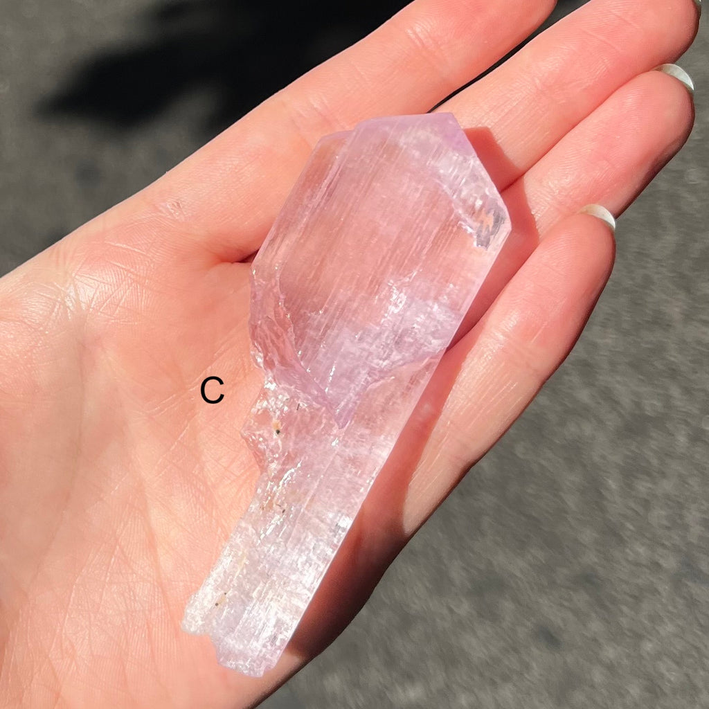 Kunzite Natural Crystal | Gem Quality | Excellent Clarity & Color | Natural terminations | Wisdom of the Heart | Taurus Scorpio Leo | Crystal heart Melbourne Australia since 1986