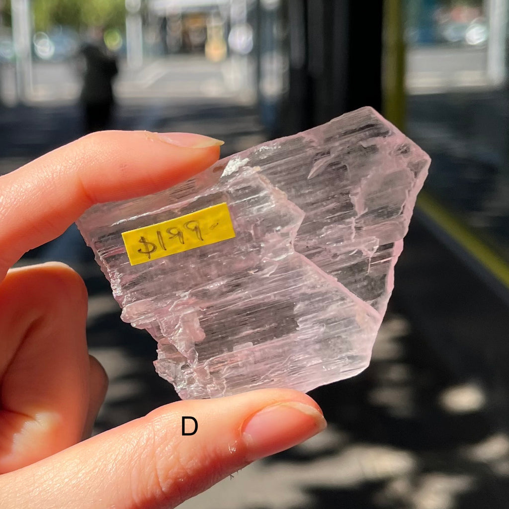 Kunzite Natural Crystal | Gem Quality | Excellent Clarity & Color | Natural terminations | Wisdom of the Heart | Taurus Scorpio Leo | Crystal heart Melbourne Australia since 1986