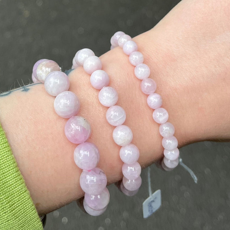 Kunzite Stretch Bead Bracelet, NX