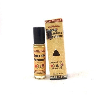 Meditation Roll-On Perfume | Meditation | Meditation Range | Pure Essential Oils | Perfume | Natural | Lavender Oil | Orange Oil | Cedarwood Oil | Patchouli Oil | Bergamot Oil | Aware Environmental | Crystal Heart Melbourne Australia since 1986