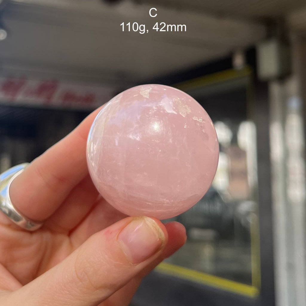 Rose Quartz Crystal Spheres | Three Sizes | Compassion | Love | Pink | Love | Heart Centre | Genuine Gems from Crystal Heart Melbourne Australia since 1986