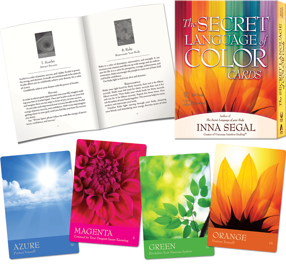 The Secret Language of Colour - Inna Segal "Unlock the Extraordinary dinary healing power of colour!" Healing through colour is incredibly powerful, so why not use it to your benefit?! The Secret Language of Colour can help you with simple messages to create more balance and understanding in your life. 